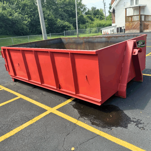 Red Left Side 20 Yard Dumpster